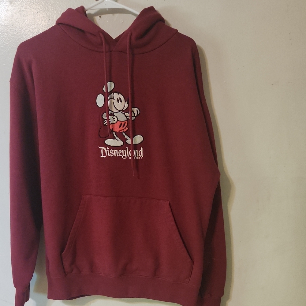 Mickey Mouse Disneyland Resort Sweatshirt, Red Hoodie, Size M